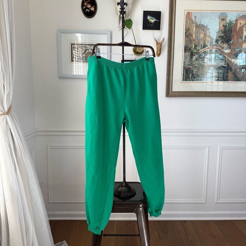 Vintage 80s 90s Boundary Waters Green Sweatsuit Track Suit Sweatshirt Sweatpants - Picture 5 of 7